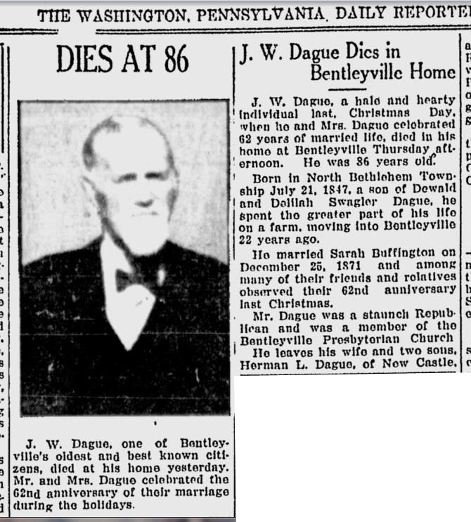 Jacob Wesley Dauge obit